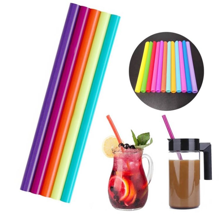 10 PCS  Silicone Straws Cartoon Colorful Drink Tool