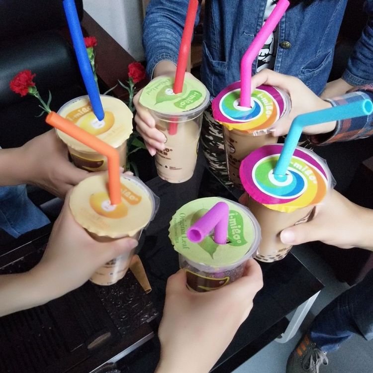 10 PCS  Silicone Straws Cartoon Colorful Drink Tool