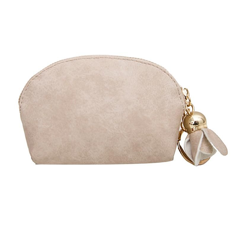 New Ladies PU Leather Mini Wallet Card Key Clip Zipper Coin