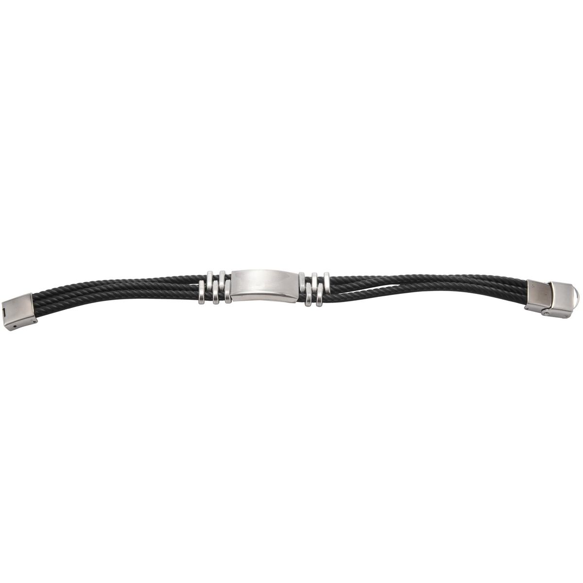 Three Layers Silicone Wrap Bracelets for Man Steel