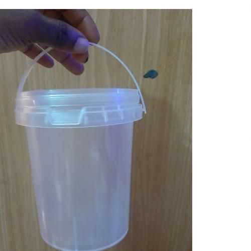 Transparent Plastic Buckets With Tamper Proof Lid (1 Litre)