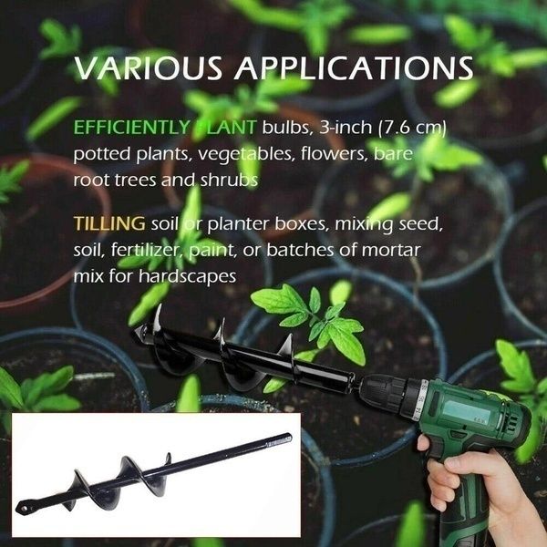 Digging Hole For Garden Planting Farm Agricultural Digging Holes Tools Auger Drill 9in Drill Head