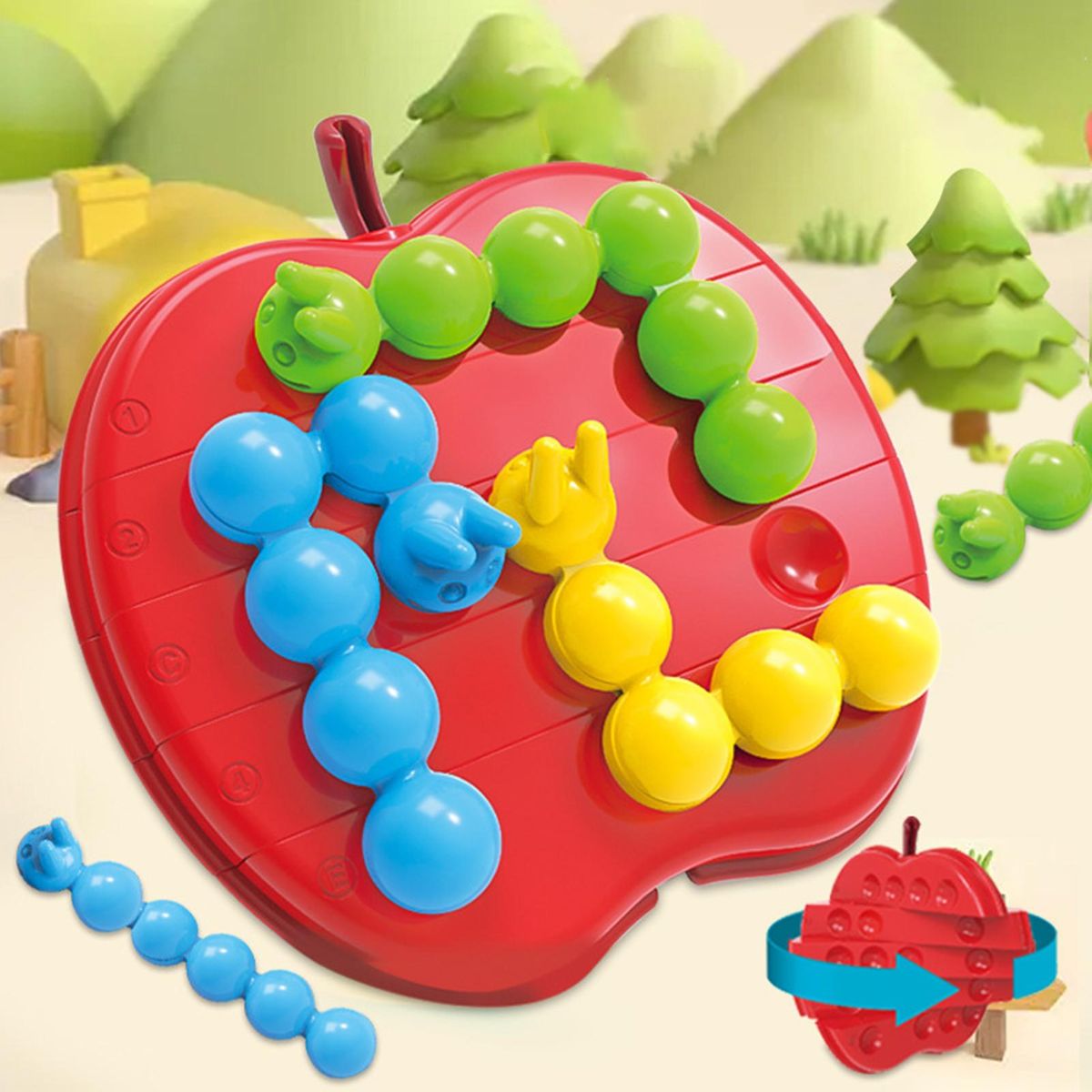 1 Set Children Caterpillar Toy Early Education Babies Caterpillar Eating Fruit Toy