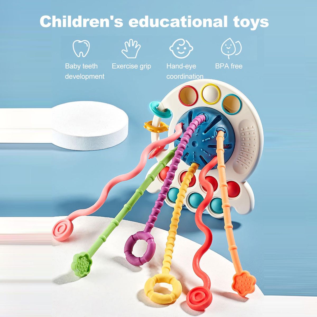 Kids Toy Crab Teething Sensory Toy Blue