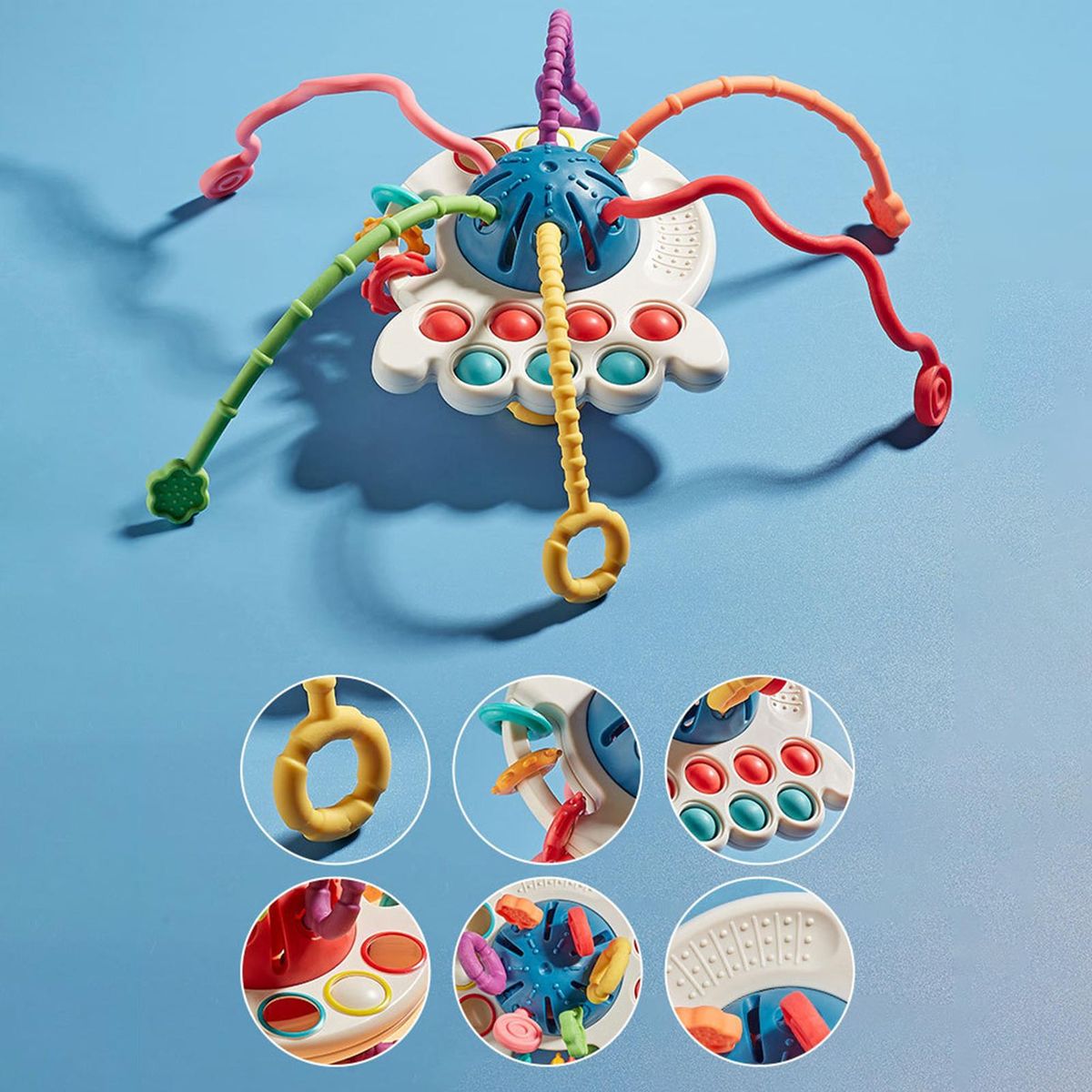 Kids Toy Crab Teething Sensory Toy Blue