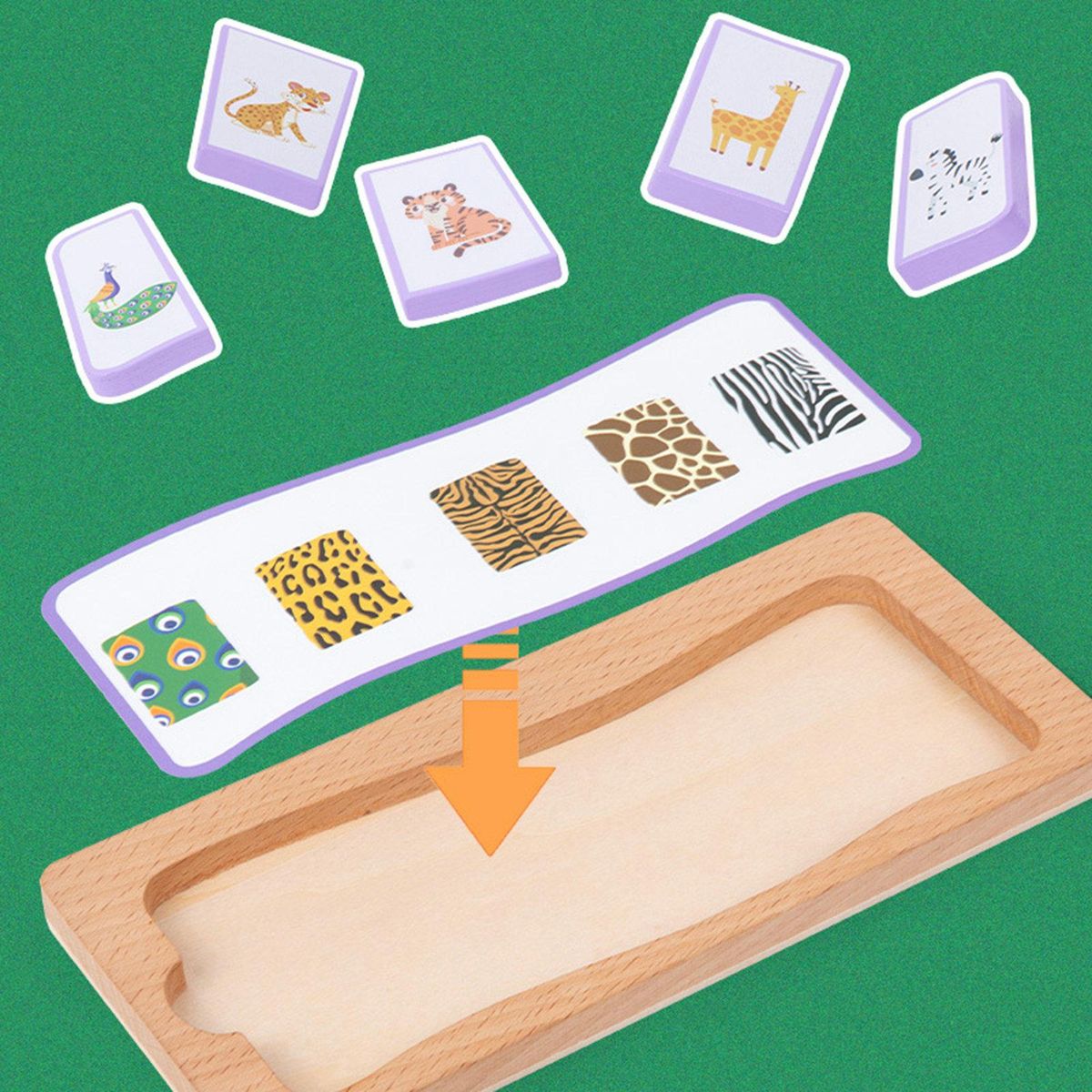 1 Set Preschool Toys Matching Card Wooden Puzzles