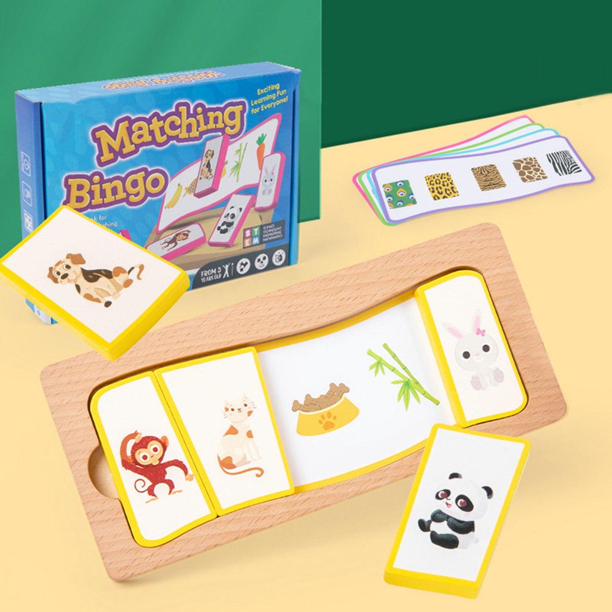 1 Set Preschool Toys Matching Card Wooden Puzzles