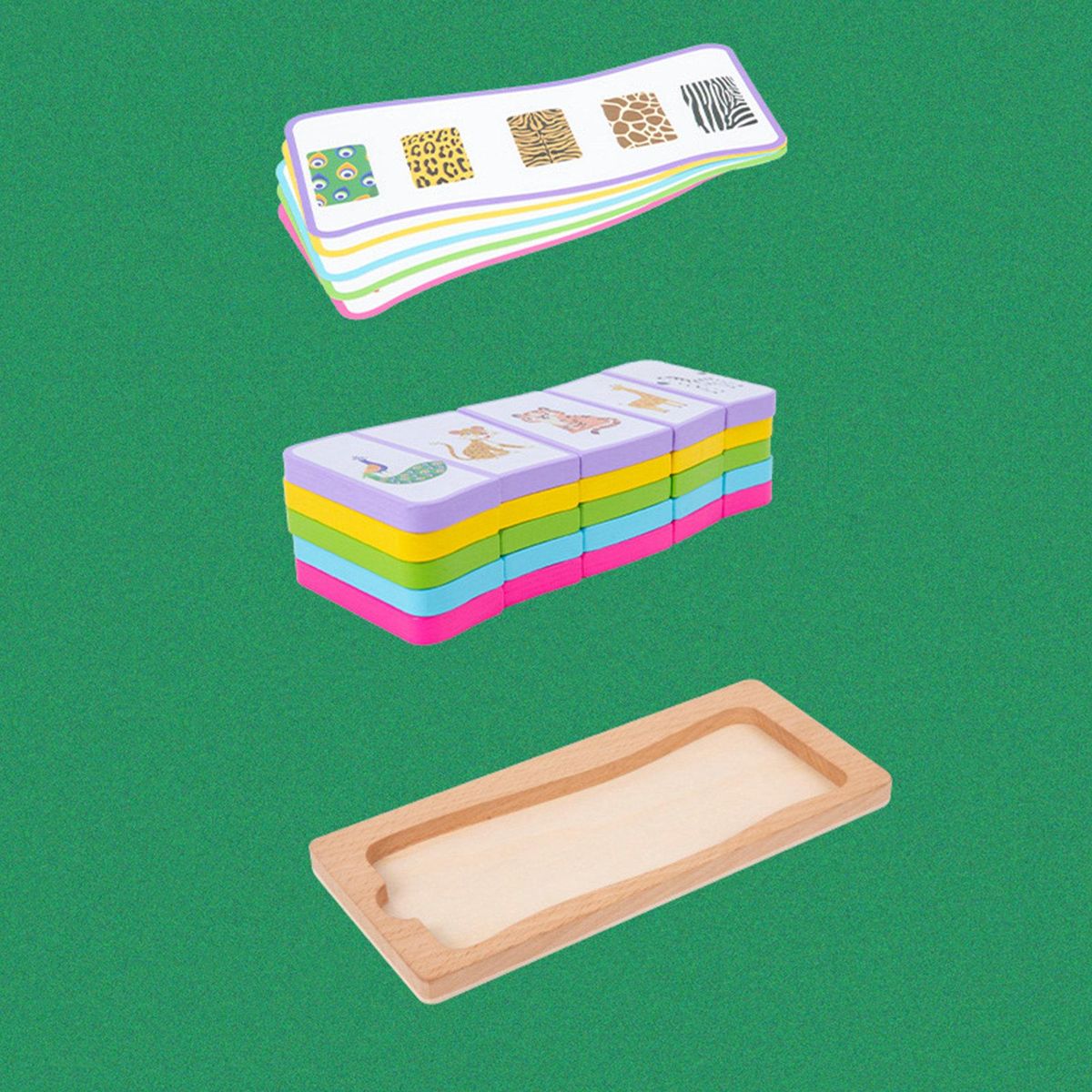 1 Set Preschool Toys Matching Card Wooden Puzzles