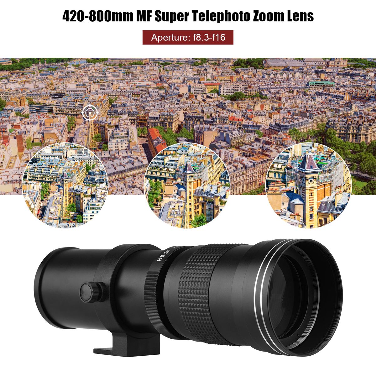 Camera MF Super Telephoto Zoom Lens F/8.3-16 420-800mm
