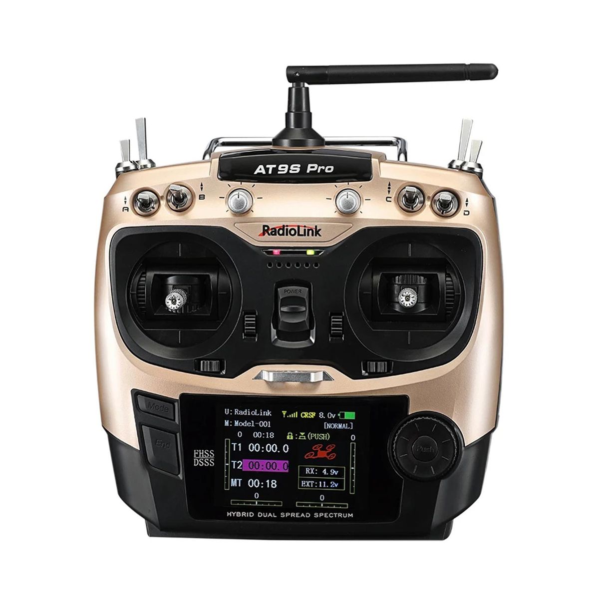 Radiolink AT9S Pro 12 Channels 2.4G RC Transmitter Radio Controller Mode 1 Support Crossfire Protocol with RX R9DS for RC Airplane