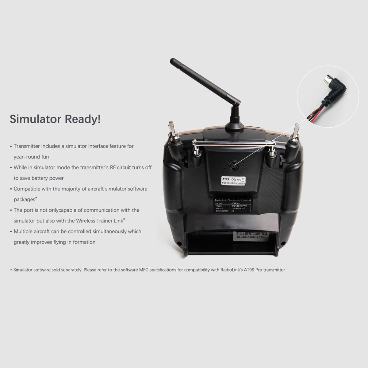 Radiolink AT9S Pro 12 Channels 2.4G RC Transmitter Radio Controller Mode 1 Support Crossfire Protocol with RX R9DS for RC Airplane