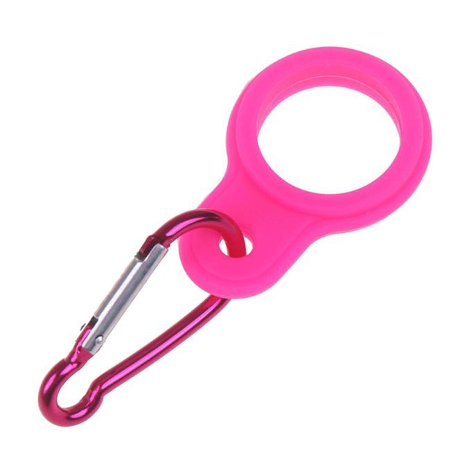 Silicone Water Bottle Holder Mineral Carabiner Buckle Clip Rose Red