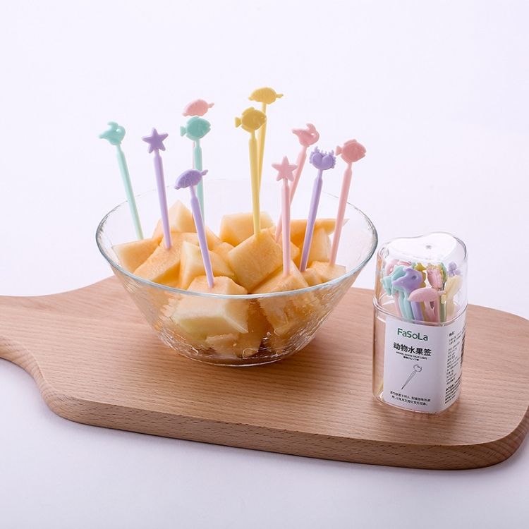Animal Cartoon Fruit Cake Fork Sign