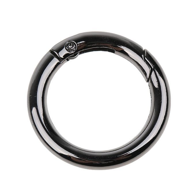 5pcs Round Carabiners Spring Buckles Snap Hook Keychain Black 32mm