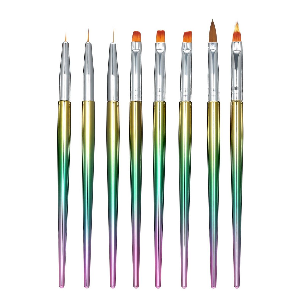 8pcs Nail Brushes Multi-functional Nail Liner Pens Painting