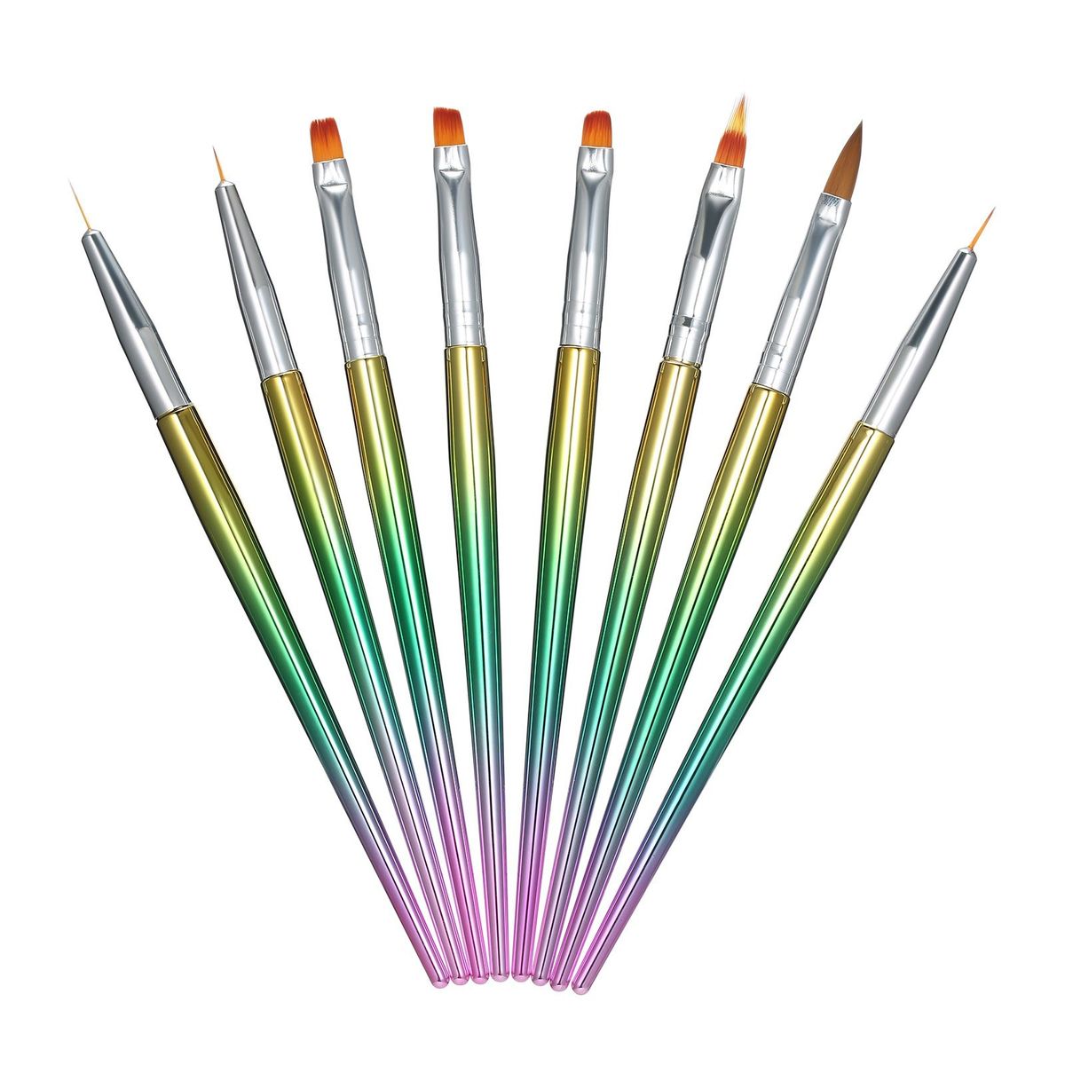 8pcs Nail Brushes Multi-functional Nail Liner Pens Painting
