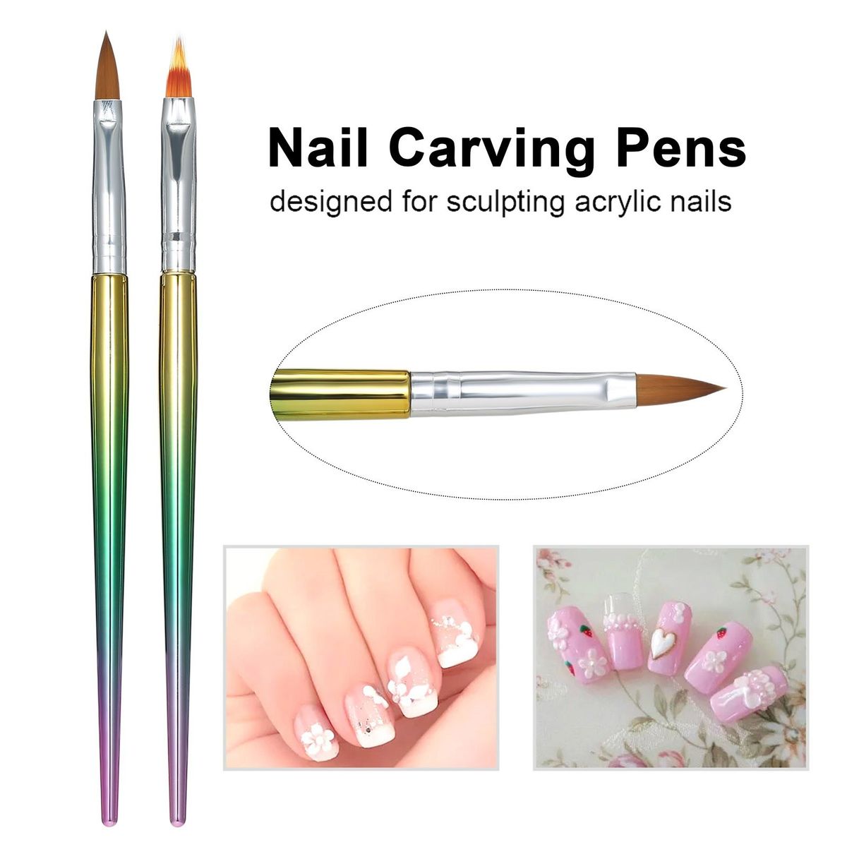 8pcs Nail Brushes Multi-functional Nail Liner Pens Painting