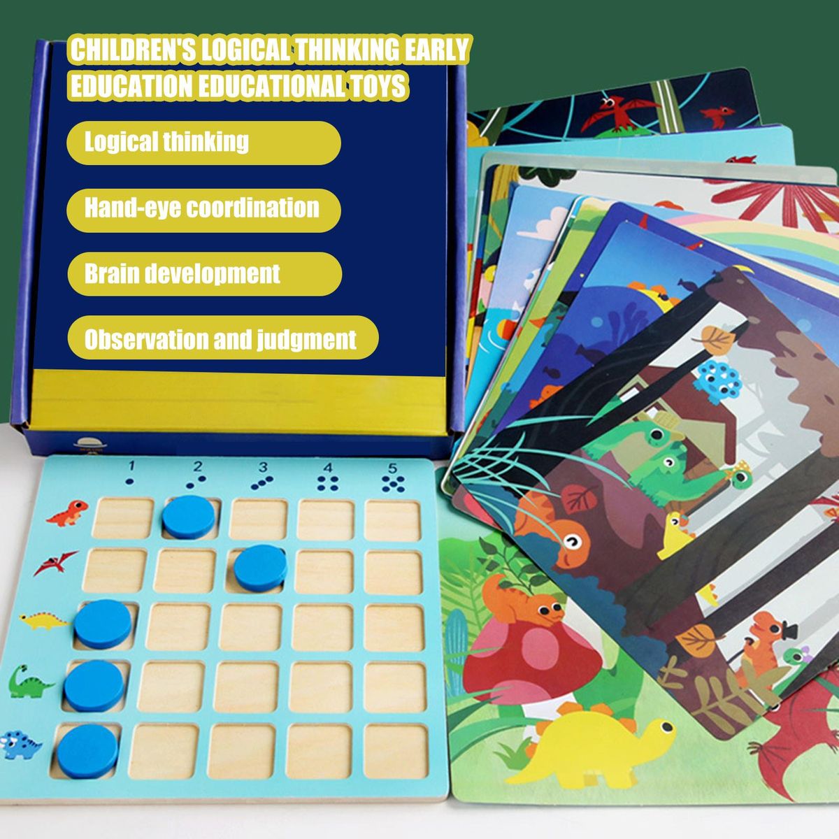 1 Set Brain Game Dinosaur Quantity Recognition Game
