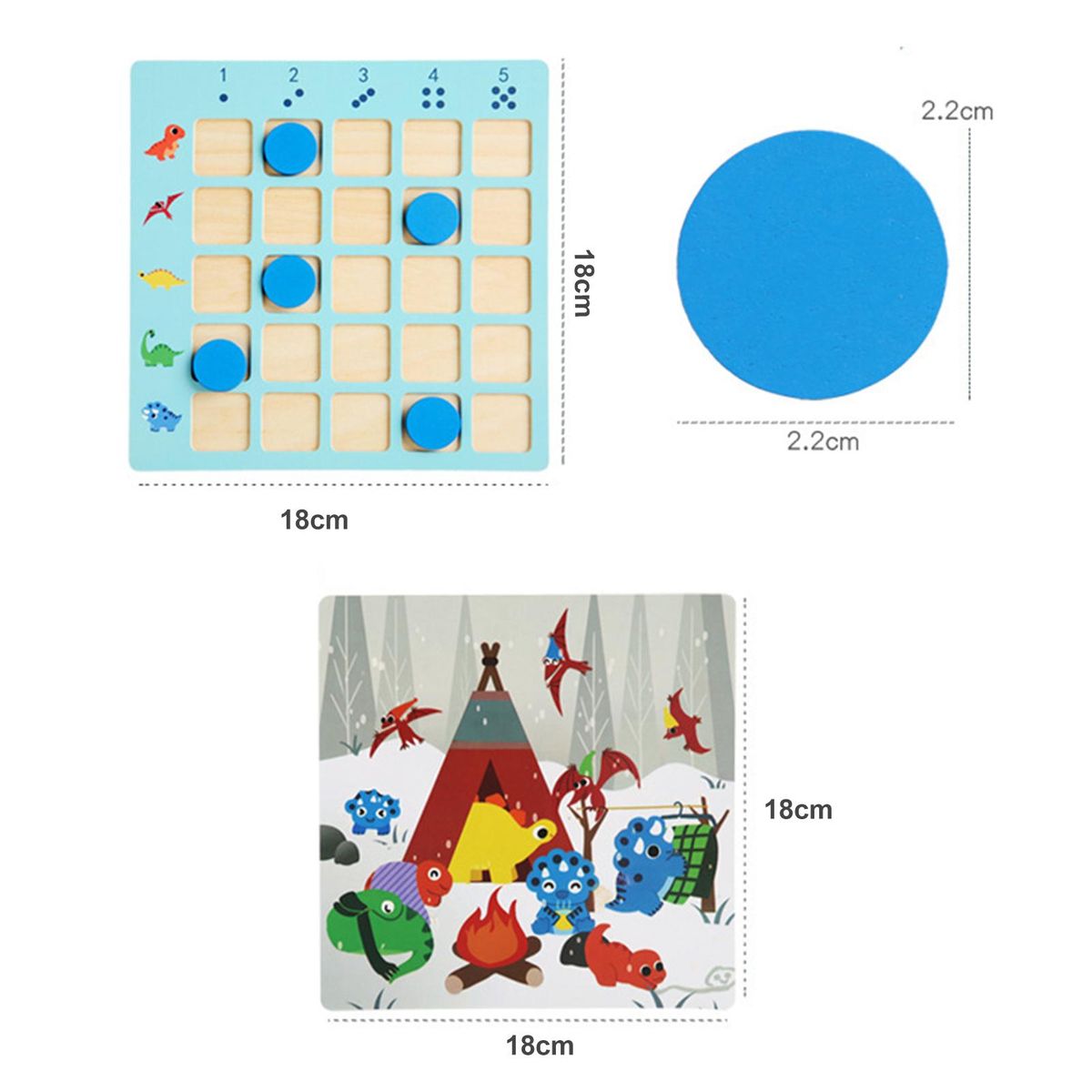 1 Set Brain Game Dinosaur Quantity Recognition Game
