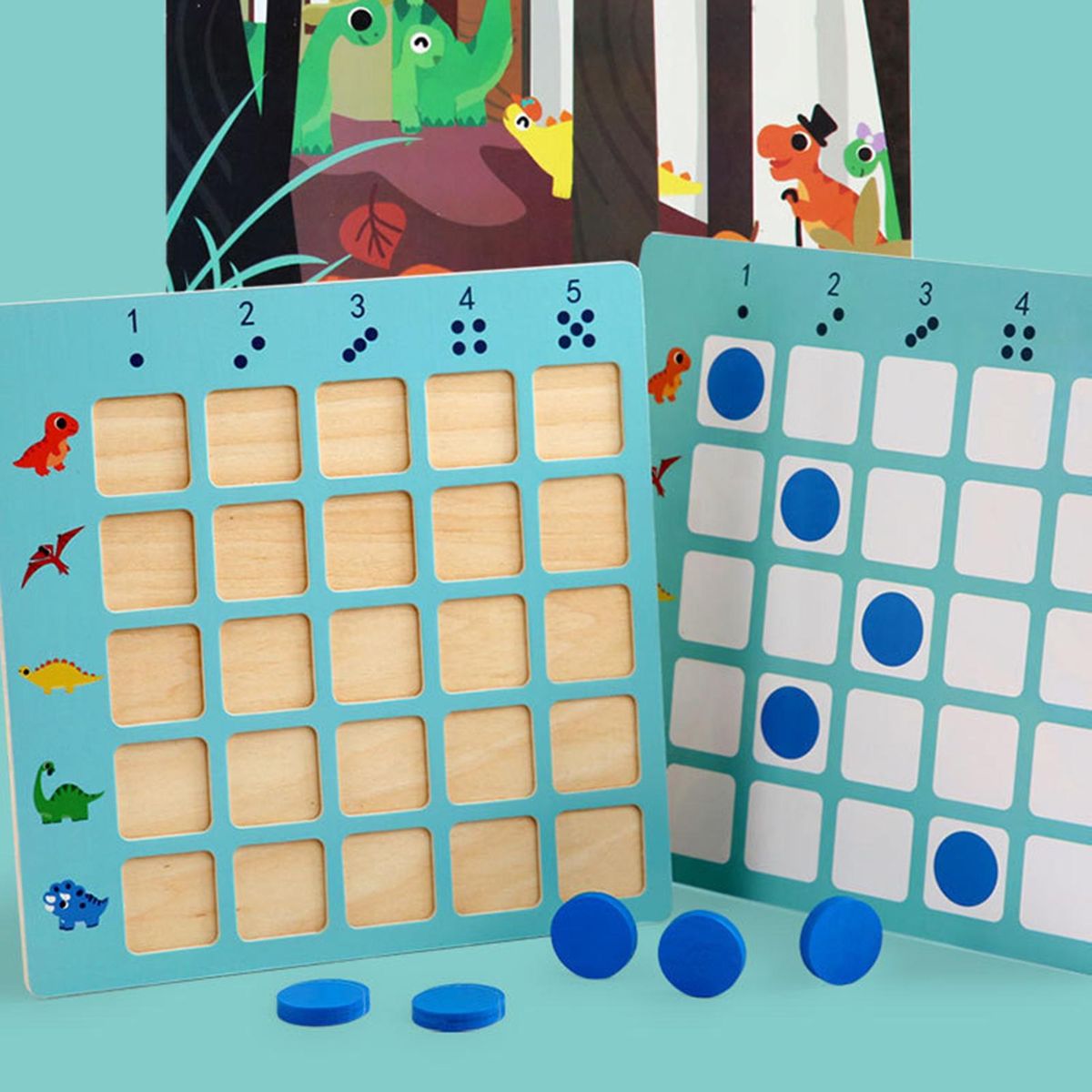 1 Set Brain Game Dinosaur Quantity Recognition Game