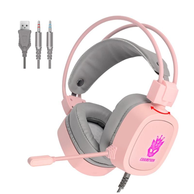 Gaming Headset 3.5Mm Wired Headset RGB Light Game Headphones