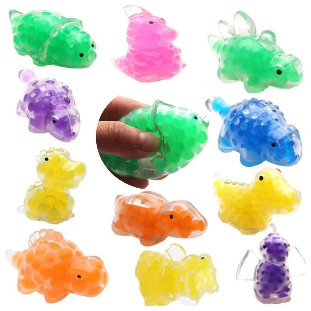 10Pcs Safe Sensory Stress Balls Dinosaur Doll Relieve Boredom Vent Toys Mini Dinosaur Squeeze Ball Kids Sensory Toys