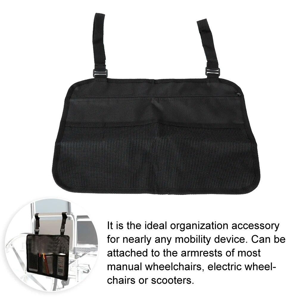 Wheelchair Side Bag Multi-pockets Walker Bag Rollator Organizer Organization Accessory for Wheelchairs / Scooters