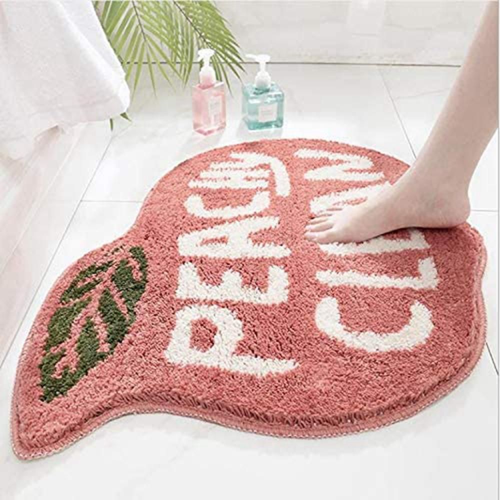 Cartoon Peach Flocking Carpet Floor Mat,for Home&Bathroom