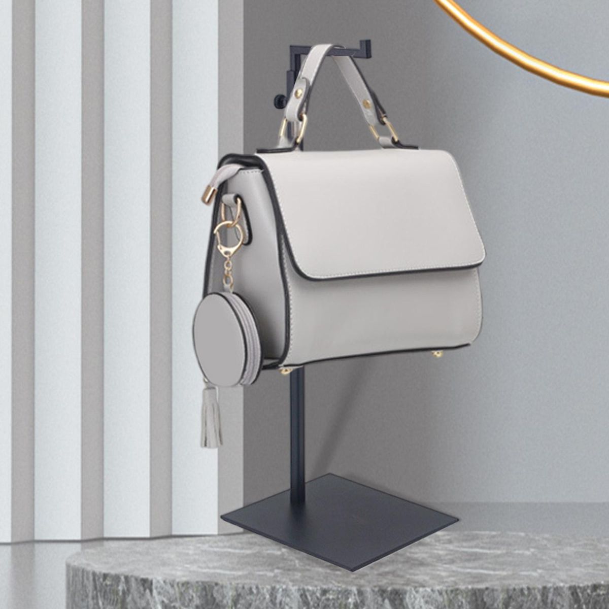 Handbag Display Rack Purse Stand Bags Stainless Steel Holder For Black