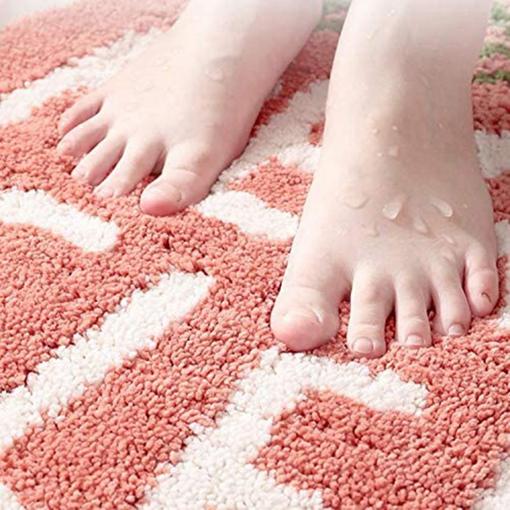 Cartoon Peach Flocking Carpet Floor Mat,for Home &