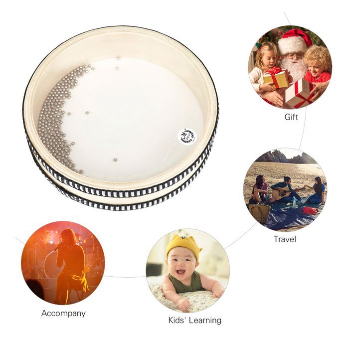 6-inch Transparent Wave Drum Natural Color Ocean Drum Early