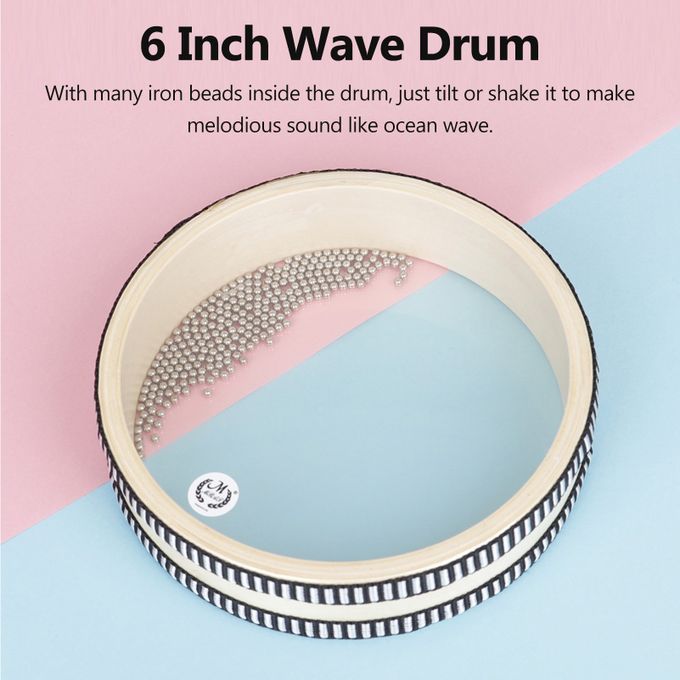 6-inch Transparent Wave Drum Natural Color Ocean Drum Early