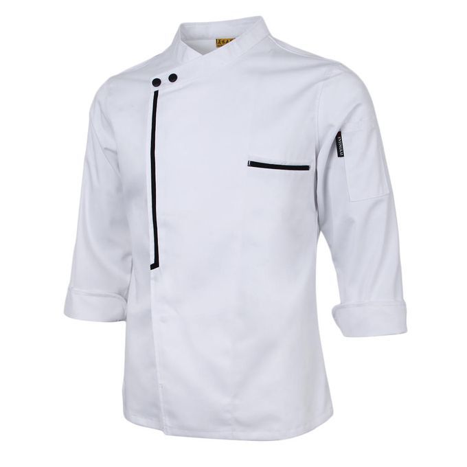Men's Womens Chef Apparel Vintage Long Sleeve Chef Jacket 3XL White