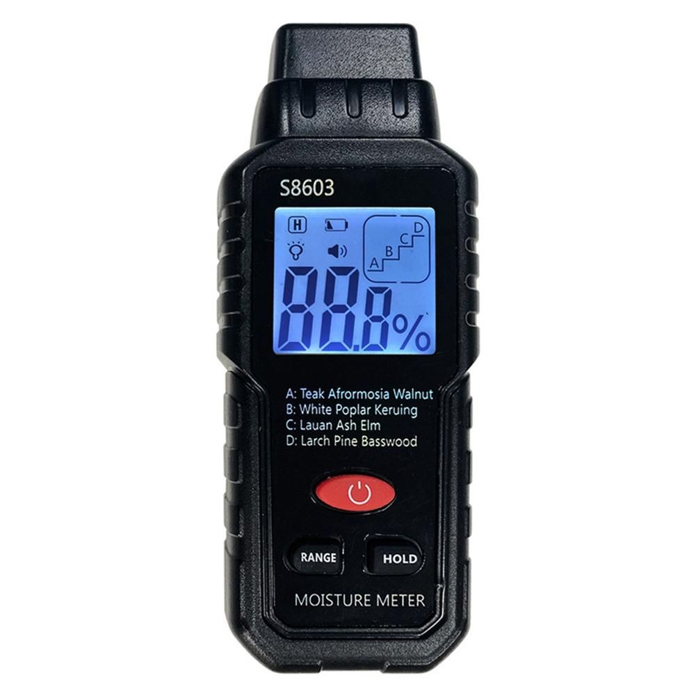 Two Pins Digital Wood Moisture Meter 0-999% Wood Humidity Tester Timber Damp Detector with LCD Display