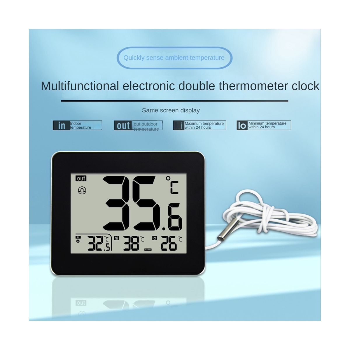 Digital Double  Outdoor Indoor  Elderly Children's Room Electronic Temperature Controller White