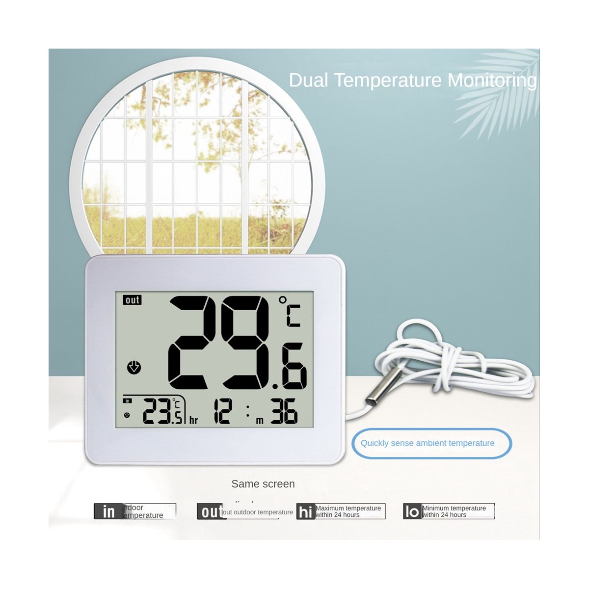 Digital Double  Outdoor Indoor  Elderly Children's Room Electronic Temperature Controller White