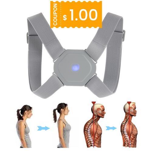 Electric Posture Corrector Back Brace Spine Stretcher Lumbar Vibration Massager Spine Deck Backbelt Support USB Rechargeable(#1 Belt)