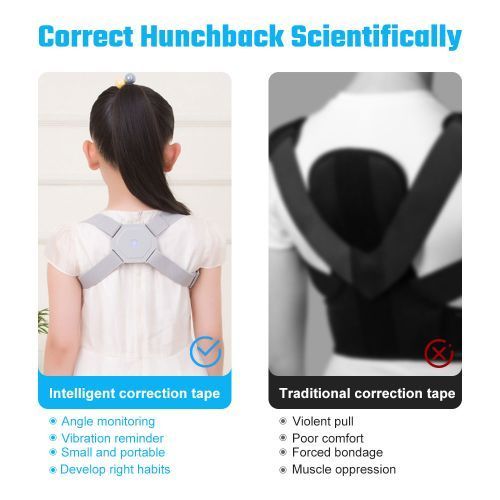 Electric Posture Corrector Back Brace Spine Stretcher Lumbar Vibration Massager Spine Deck Backbelt Support USB Rechargeable(#1 Belt)