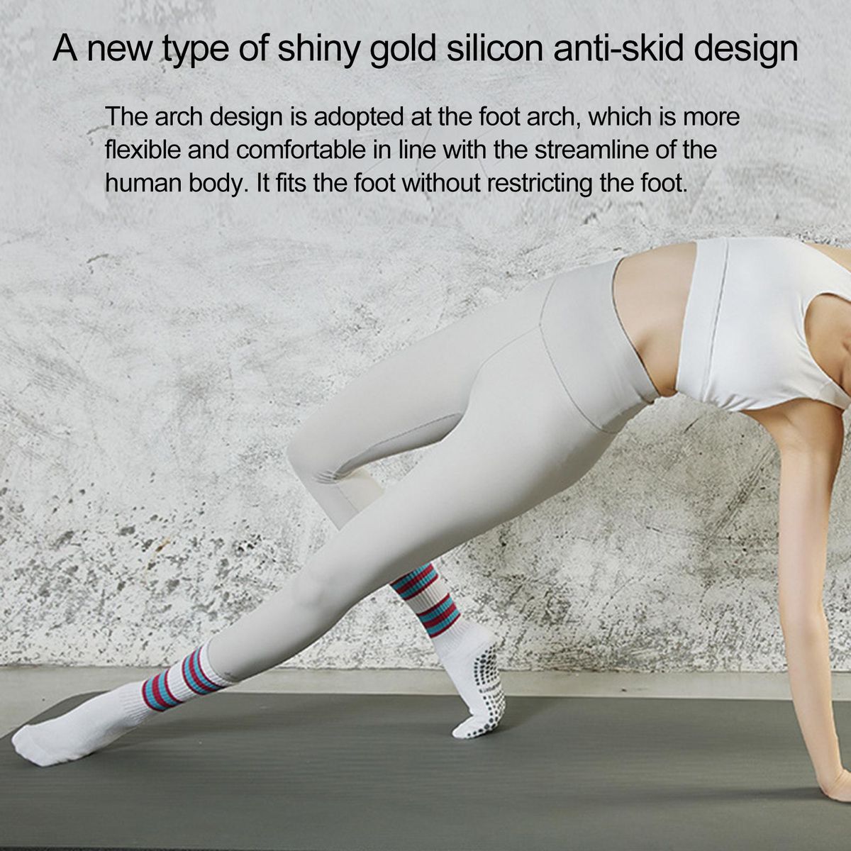 1 Pair Thermal Socks Winter Women Fitness Yoga Long Calf Socks Red White