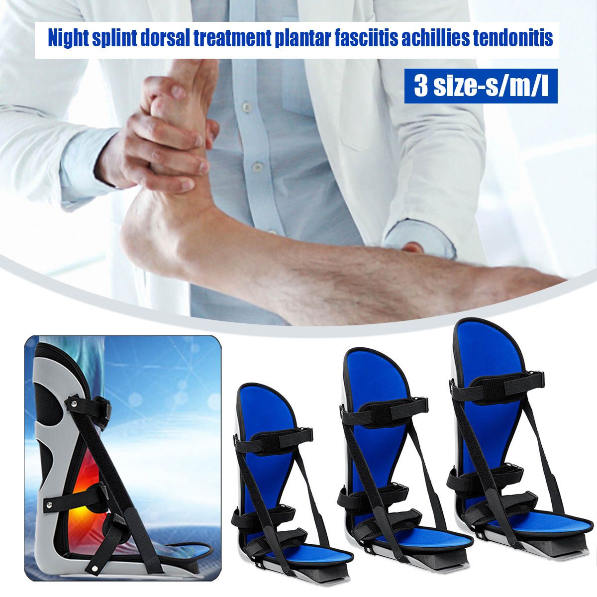 Night Splint Orthopaedic Foot Support Rehab Treatment Ankle