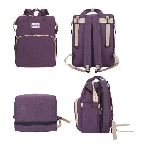 Multifunctional Diaper Bag With Convertible Crib Space