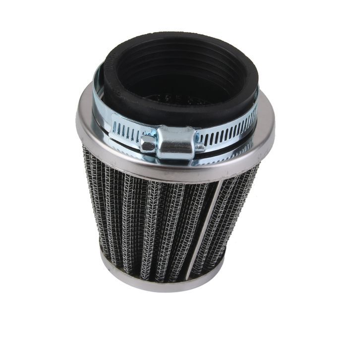 48mm Car Black Silver Cone Air Intake Filter Vent Cleaner With Short