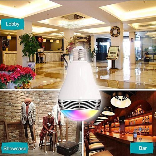 Bluetooth Smart LED Light Bulb With Integrated Speaker, Smartphone Remote Controlled Lights Multicolored Color Changing Party Lights Wireless Bluetooth Speaker Bulb HT-S