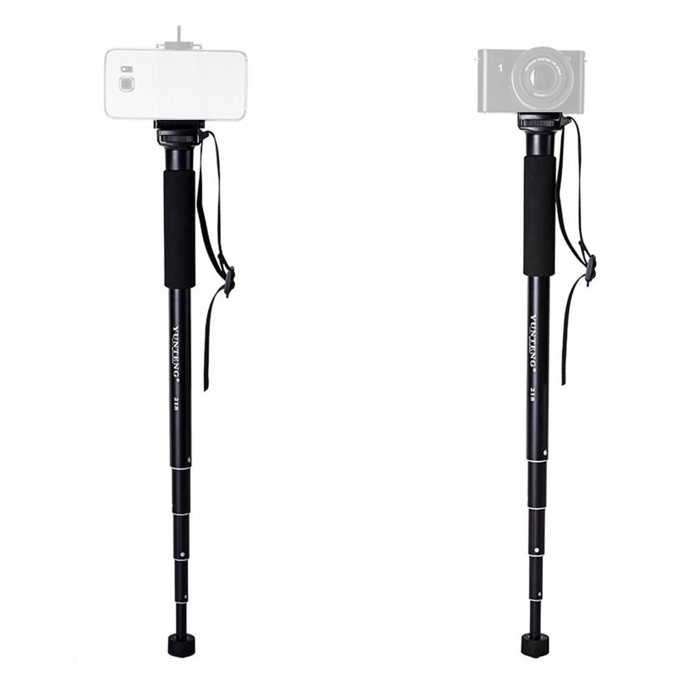 YUNTENG YT-218 Portable Photography Monopod Aluminum Alloy 1/4 Inch Screw Mount 37-152cm Adjustable Height Max. Load 1.5kg for DSLR ILDC Camera Smartphone