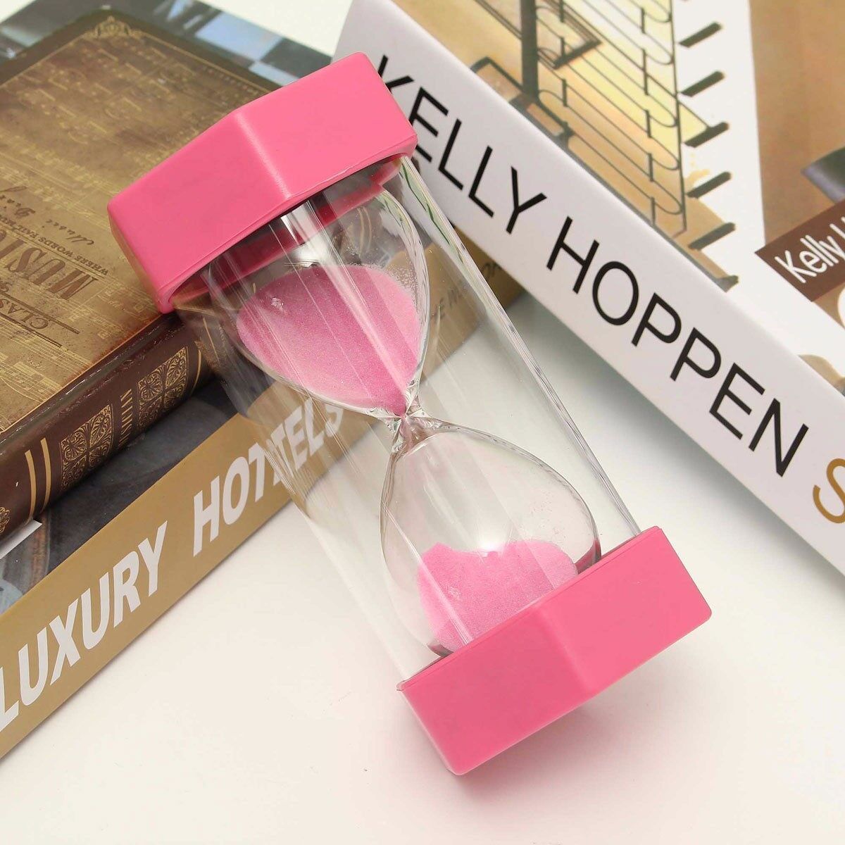 8 Minutes Plastic Frame Sand Glass Sandglass Hourglass Clock Decor Pink 8min&pink