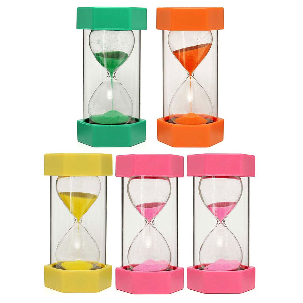 8 Minutes Plastic Frame Sand Glass Sandglass Hourglass Clock Decor Pink 8min&pink