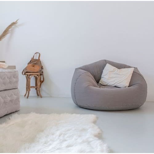 Inflatable Intex Beanless Bag Chair + Free Manual Pump Grey