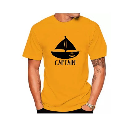 Yatch Captain Cotton Print T-shirt - Yellow