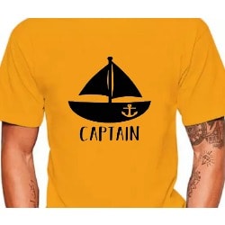 Yatch Captain Cotton Print T-shirt - Yellow