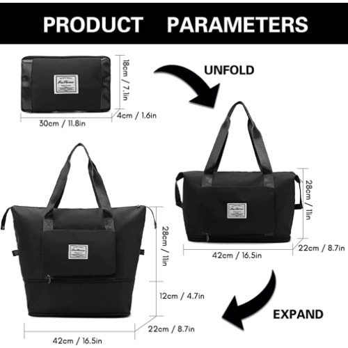 Foldable Travel Bag -Black